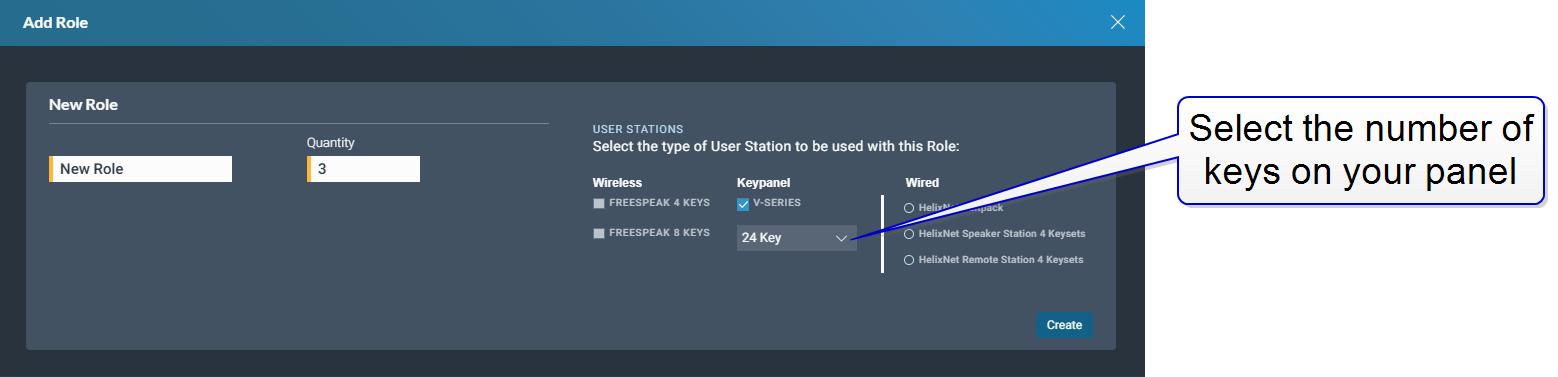Create keypanel role Create keypanel role